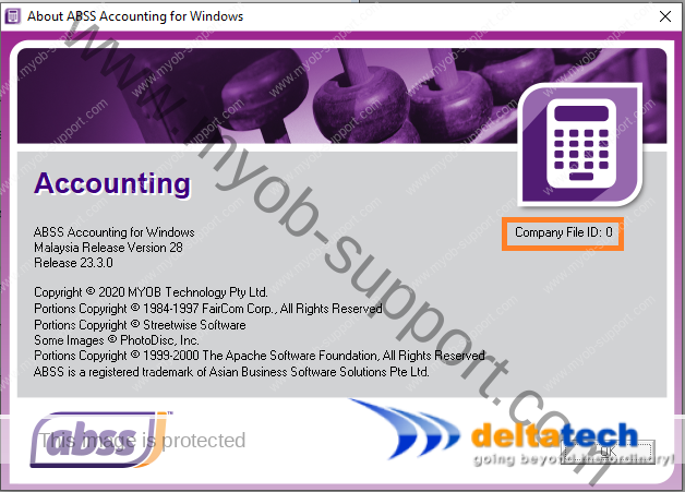 How to check your ABSS (MYOB) file ID