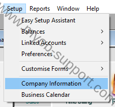 company information in abss (myob)  file