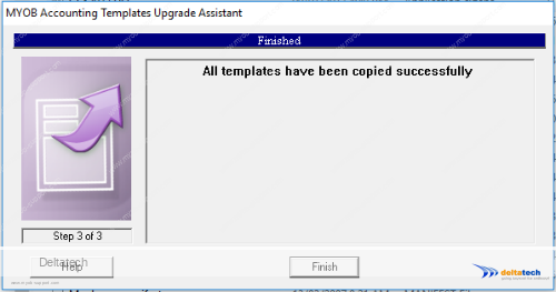 myob templates upgrade assistant