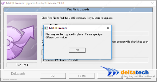 myob unable to save file with same name