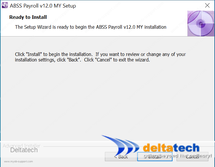 abss payroll begin installing