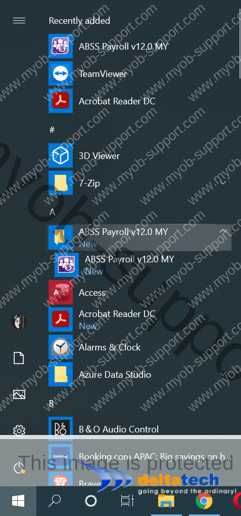 folder abss payroll pada menu mula windows