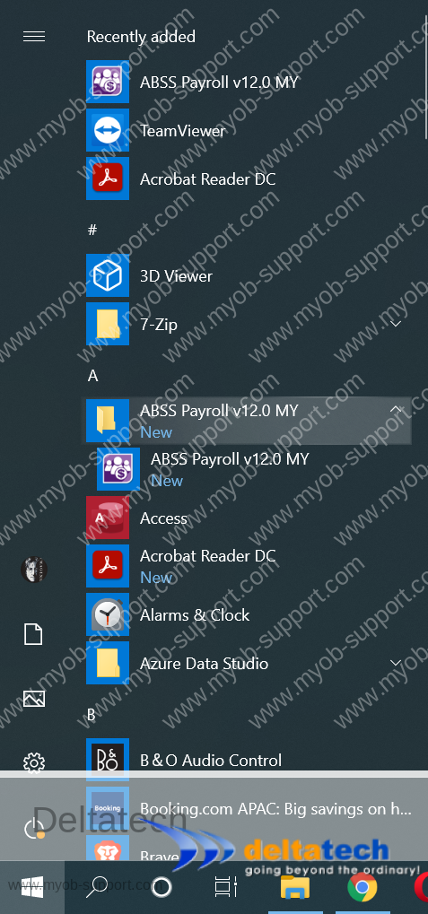 folder abss payroll pada menu mula windows