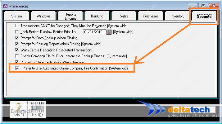 abss or myob preferences