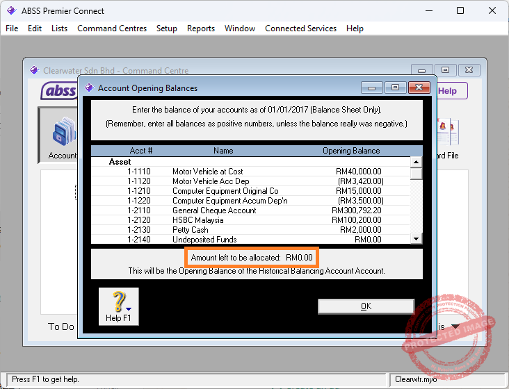 Amount left to be allocated | Deltatech ABSS Support Centre Amount left to be allocated