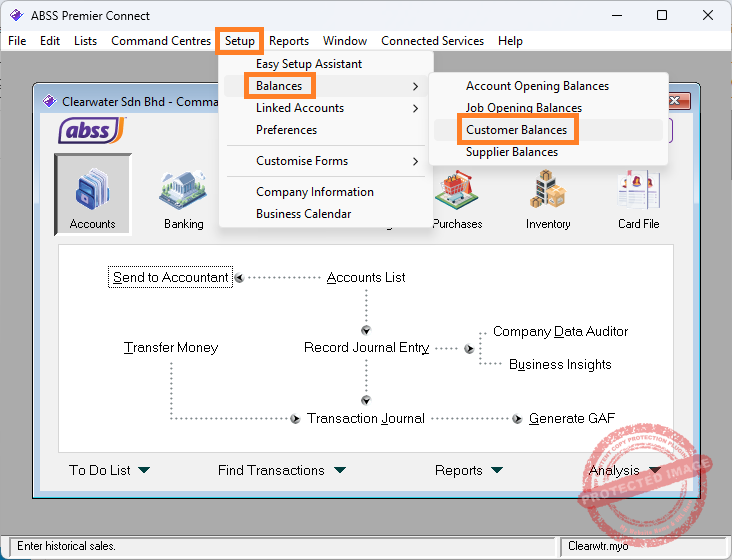 Customer opening balance | Deltatech ABSS Support Centre Customer opening balance