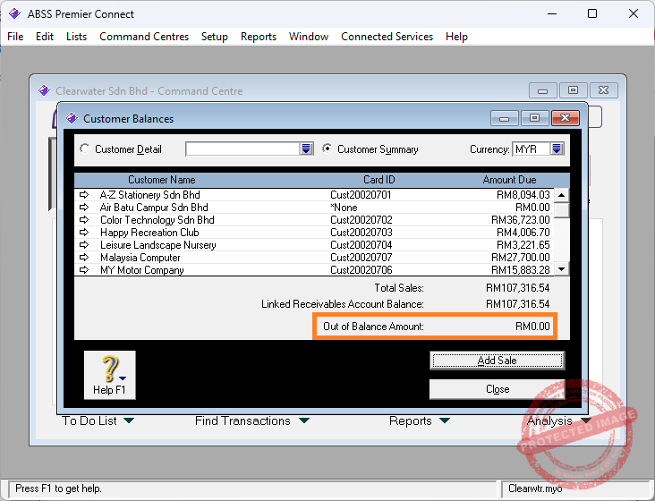 customer out of balance | Deltatech ABSS Support Centre customer out of balance