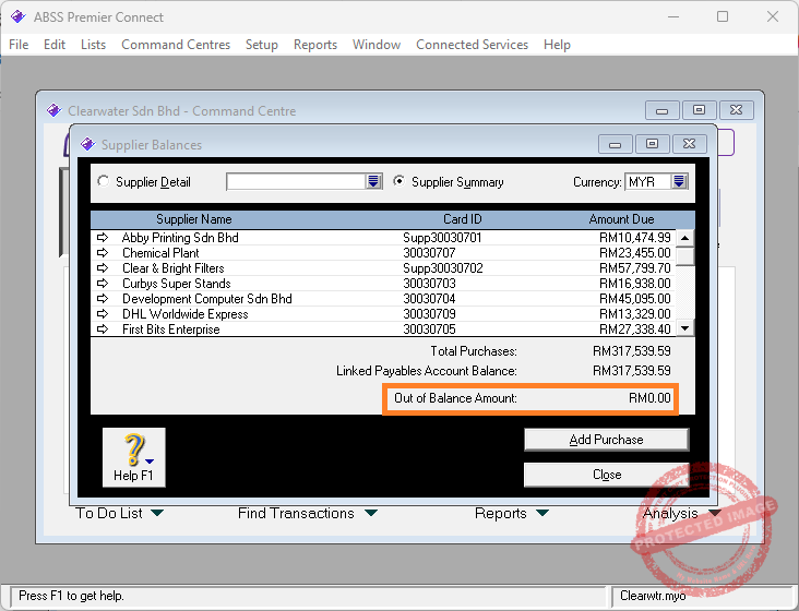 supplier out of balance | Deltatech ABSS Support Centre Supplier out of balance