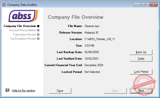 ABSS Company Data Auditor - Company File Overview